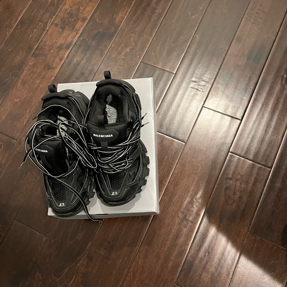 Balenciaga Black and White Track Sneakers